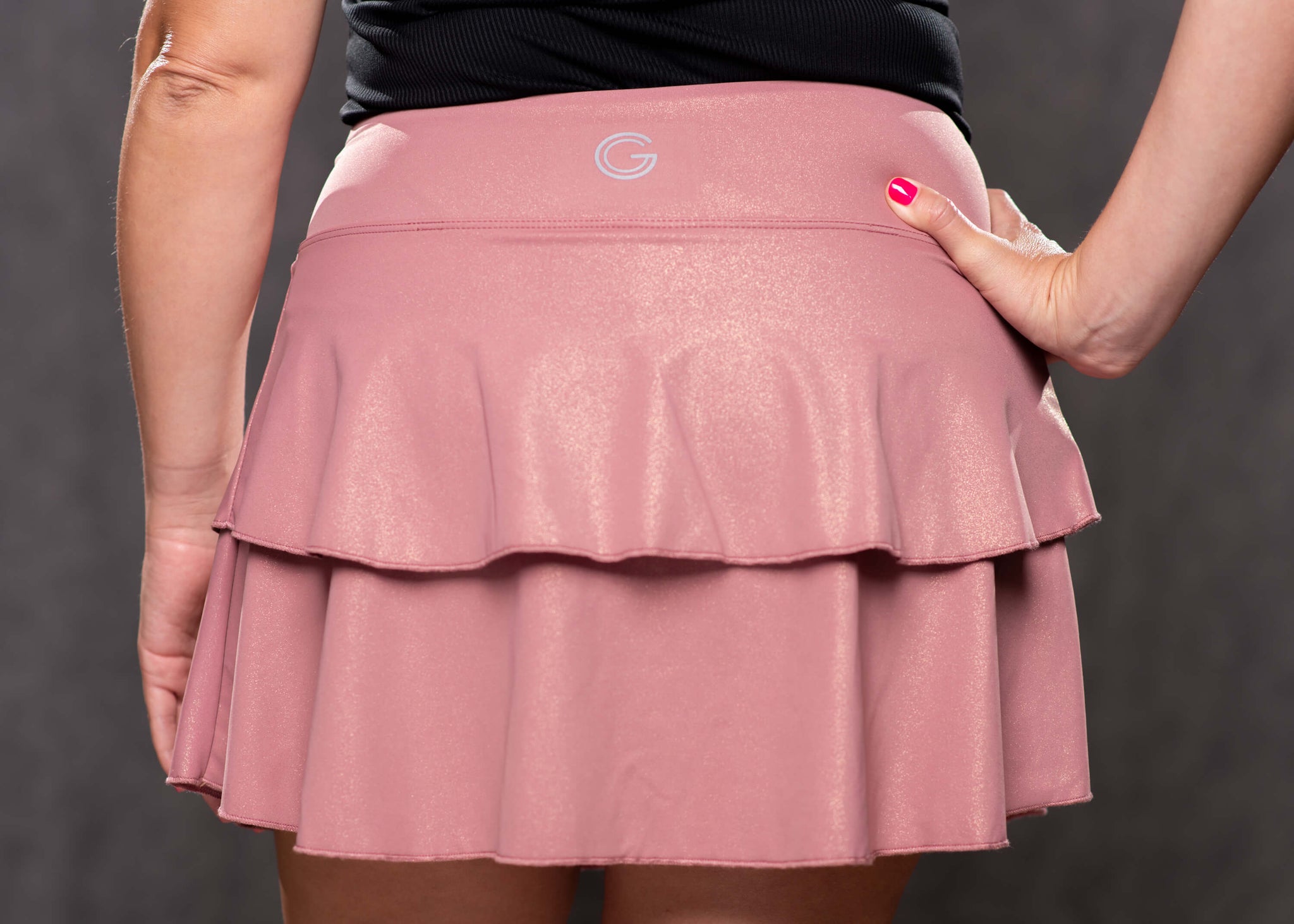 Rosé - Dusty Pink Double Ruffle Skirt